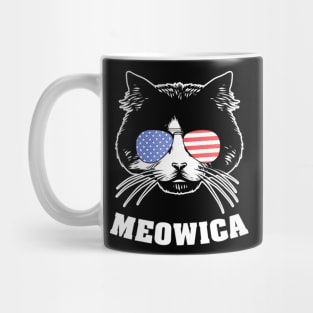 Cute Kitty Cat Animal American Flag Patriotic 4th Of July Mug